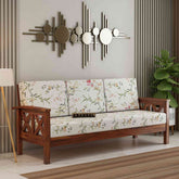 Prio Solid Sheesham Wood 5 Seater Sofa Set With Coffee Table (3+1+1, Natural Finish)